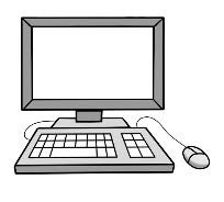 Ein gezeichneter Computerbildschirm